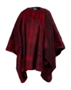 Alberta Ferretti Check-pattern Mohair-blend Poncho In Red