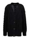 Alberta Ferretti Woman Cardigan Black Size 4 Virgin Wool In Blue