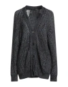 Alberta Ferretti Woman Cardigan Black Size 8 Viscose, Wool, Polyester, Polyamide, Elastane