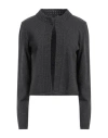 Alberta Ferretti Woman Cardigan Charcoal Size 8 Virgin Wool, Cashmere In Grey