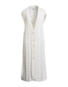 Alberta Ferretti Woman Cardigan Cream Size 6 Virgin Wool In White