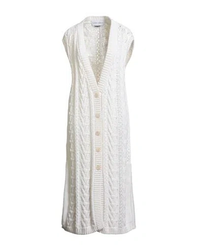 Alberta Ferretti Woman Cardigan Cream Size 6 Virgin Wool In White