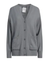 Alberta Ferretti Woman Cardigan Grey Size 10 Virgin Wool, Cashmere In Grey