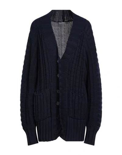 Alberta Ferretti Woman Cardigan Navy Size 4 Cotton, Cashmere In Blue