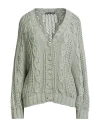 Alberta Ferretti Woman Cardigan Sage Green Size 2 Cotton