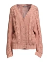 Alberta Ferretti Woman Cardigan Salmon Pink Size 4 Cotton In Pink