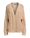 Alberta Ferretti Woman Cardigan Sand Size 4 Cotton In Neutral