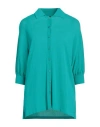 Alberta Ferretti Woman Cardigan Turquoise Size 4 Viscose, Polyamide In Blue