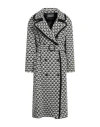 Alberta Ferretti Woman Coat Black Size 6 Wool, Polyamide