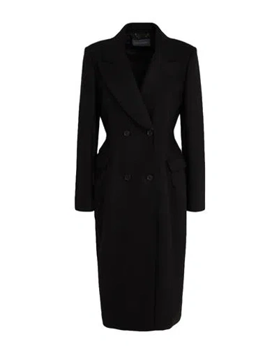Alberta Ferretti Woman Coat Black Size 8 Wool, Polyamide