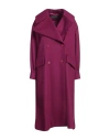 Alberta Ferretti Woman Coat Magenta Size 2 Wool, Cashmere, Silk In Magenta