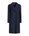 Alberta Ferretti Woman Coat Navy Size 4 Virgin Wool In Blue