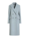 Alberta Ferretti Woman Coat Pastel Blue Size 4 Acrylic, Wool, Acetate, Polyester In Blue