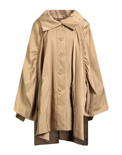 Alberta Ferretti Woman Coat Sand Size 4 Polyester, Virgin Wool In Nude