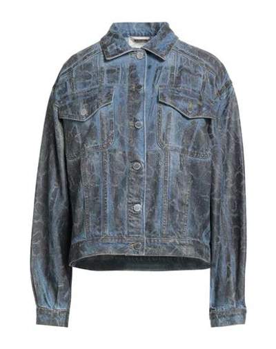 Alberta Ferretti Woman Denim Outerwear Blue Size 10 Cotton