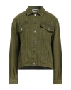 Alberta Ferretti Woman Denim Outerwear Military Green Size 10 Cotton In Green