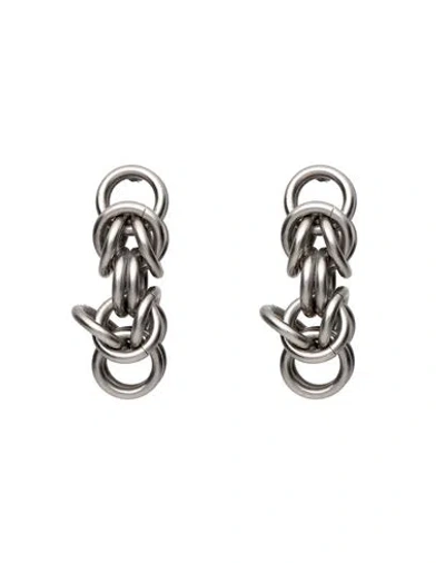 Alberta Ferretti Woman Earrings Silver Size - Metal In Metallic