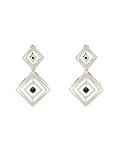 Alberta Ferretti Woman Earrings Silver Size - Metal In Metallic