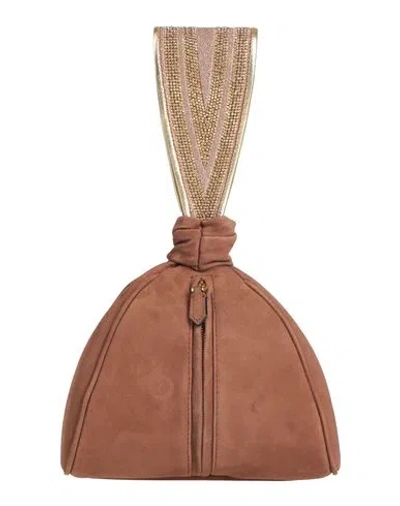 Alberta Ferretti Woman Handbag Brown Size - Leather, Textile Fibers