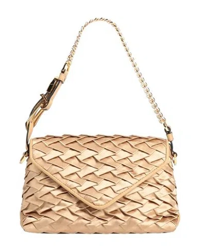 Alberta Ferretti Woman Handbag Camel Size - Textile Fibers, Leather