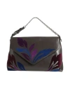 Alberta Ferretti Woman Handbag Charcoal Size - Leather, Textile Fibers