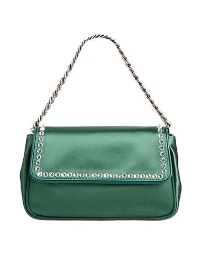 Alberta Ferretti Woman Handbag Dark Green Size - Textile Fibers