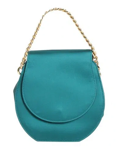 Alberta Ferretti Woman Handbag Deep Teal Size - Textile Fibers, Leather
