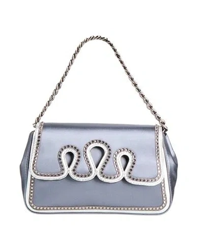 Alberta Ferretti Woman Handbag Slate Blue Size - Textile Fibers