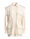 Alberta Ferretti Woman Jacket Beige Size 4 Viscose, Linen