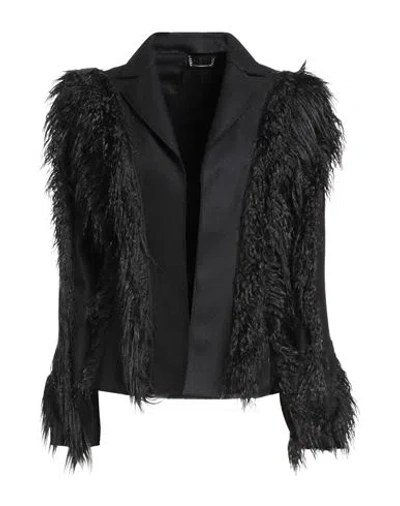 Alberta Ferretti Woman Jacket Black Size 4 Wool, Polyamide