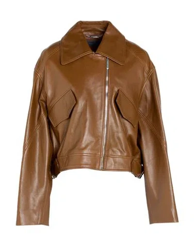 Alberta Ferretti Woman Jacket Brown Size 0 Sheepskin