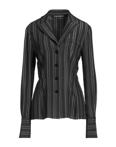 Alberta Ferretti Woman Jacket Charcoal Size 8 Viscose, Acetate In Gray