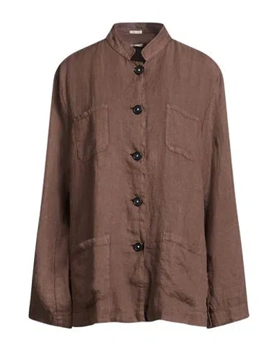 Alberta Ferretti Woman Jacket Dark Brown Size S Linen