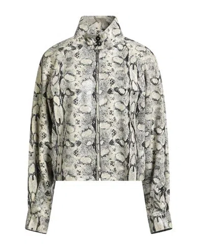 Alberta Ferretti Woman Jacket Ivory Size 8 Calfskin In White