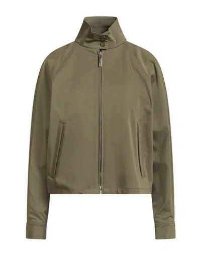 Alberta Ferretti Woman Jacket Khaki Size 6 Cotton, Elastane In Green