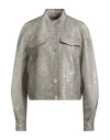 Alberta Ferretti Woman Jacket Light Grey Size 4 Polyester, Polyamide, Cotton In Gold