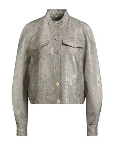 Alberta Ferretti Woman Jacket Light Grey Size 4 Polyester, Polyamide, Cotton In Gold