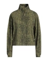 Alberta Ferretti Woman Jacket Military Green Size 8 Cotton, Elastane