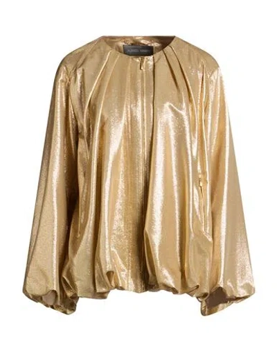 Alberta Ferretti Woman Jacket Platinum Size 4 Silk, Polyamide In Gold