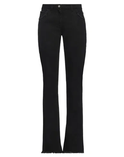 Alberta Ferretti Woman Jeans Black Size 8 Cotton, Elastane