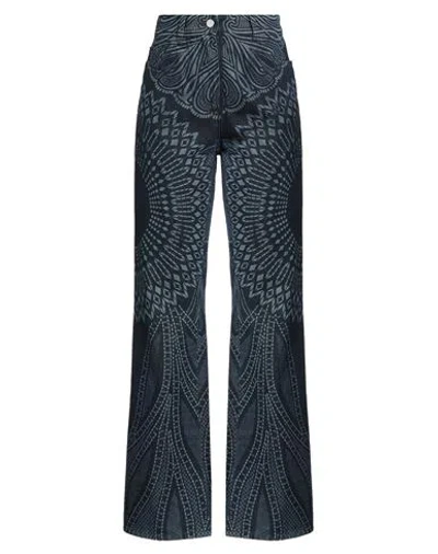 Alberta Ferretti Woman Jeans Blue Size 8 Cotton In Black