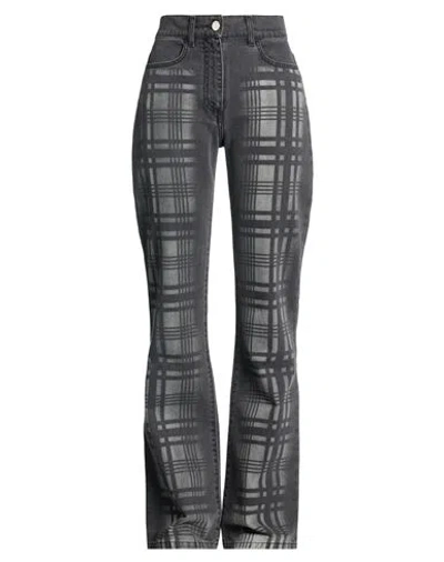 Alberta Ferretti Woman Jeans Charcoal Size 2 Cotton In Gray