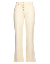Alberta Ferretti Woman Jeans Light Yellow Size 8 Cotton