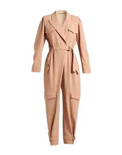 Alberta Ferretti Woman Jumpsuit Beige Size 6 Polyester, Virgin Wool, Elastane