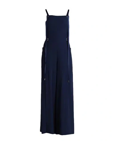 Alberta Ferretti Woman Jumpsuit Blue Size 4 Acetate, Viscose