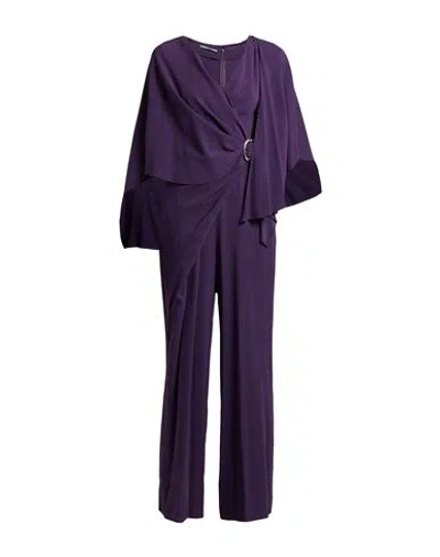 Alberta Ferretti Woman Jumpsuit Dark Purple Size 6 Viscose, Elastane