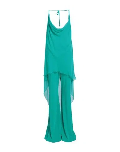 Alberta Ferretti Woman Jumpsuit Emerald Green Size 6 Viscose, Silk In Blue