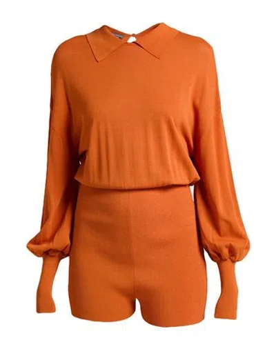 Alberta Ferretti Woman Jumpsuit Orange Size 6 Viscose, Polyamide, Elastane