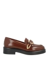 Alberta Ferretti Woman Loafers Brown Size 7.5 Leather