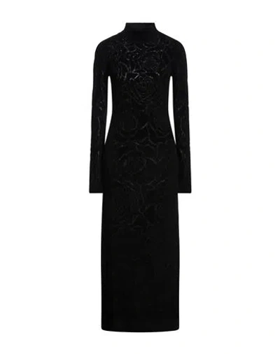 Alberta Ferretti Woman Maxi Dress Black Size 12 Viscose, Polyamide, Polyester, Elastane